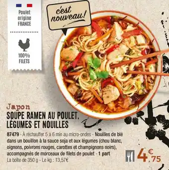 Thiriet Soupe ramen au poulet, légumes et nouilles offre