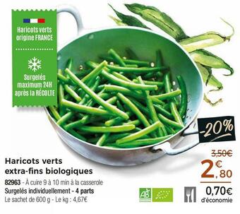Thiriet Haricots verts extra-fins biologiques offre