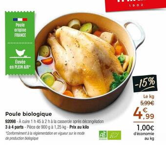 Thiriet Poule biologique offre