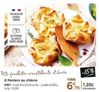 Thiriet 8 paniers au chèvre offre