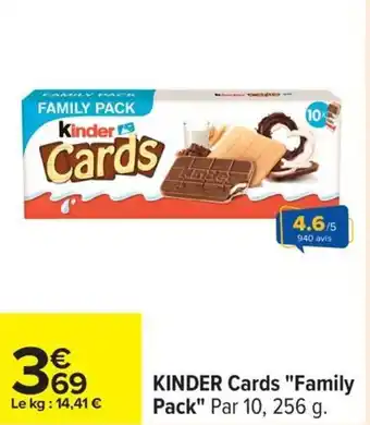 Carrefour Kinder cards family pack offre