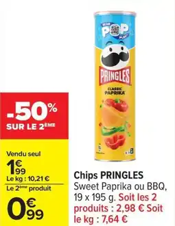 Carrefour Chips pringles offre