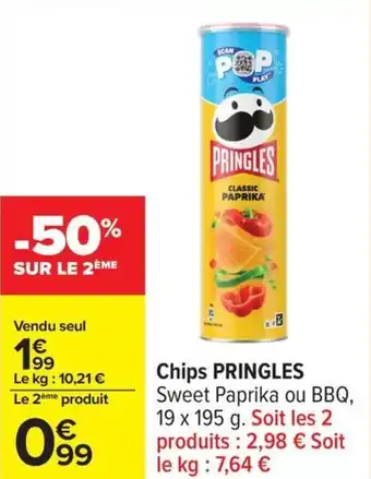 Carrefour Chips pringles offre