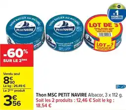 Carrefour Thon msc petit navire offre