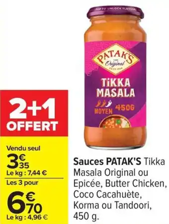 Carrefour Sauces patak's offre