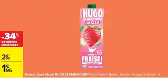 Carrefour Boisson sans alcool hugo le maraicher offre