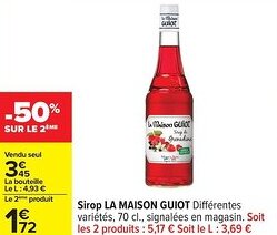 Carrefour Sirop la maison guiot offre