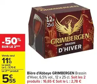 Carrefour Bière d'abbaye grimbergen offre