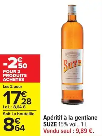 Carrefour Apéritif à la gentiane suze offre