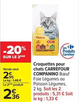 Carrefour Croquettes pour chats carrefour companino offre