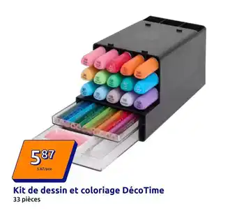 Action Kit de dessin et coloriage déco time offre