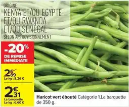 Carrefour Haricot vert ébouté offre