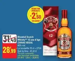 G20 Chivas regal - blended scotch whisky 12 ans d'âge offre