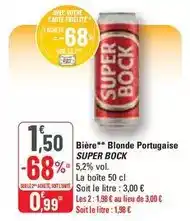 G20 Super bock - bière blonde portugaise offre