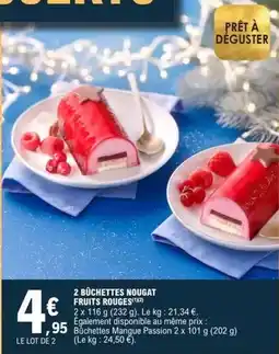 E.Leclerc 2 bûchettes nougat fruits rouges offre