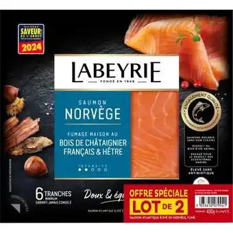 Carrefour Labeyrie saumon fumé offre spéciale lot de 2 offre