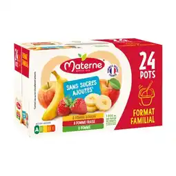 Carrefour Materne compotes sans sucres ajoutés format familial offre