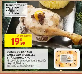 Cuisse de canard sauce aux morilles et à l'armagnac