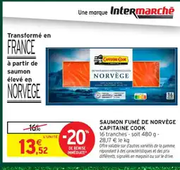 Intermarché Express CAPITAINE COOK Saumon fumé de norvège offre