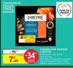 Intermarché Express LABEYRIE Saumon fumé norvège offre