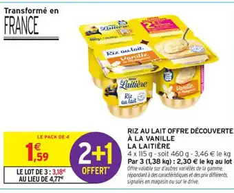 Intermarché Express LA LAITIÈRE Riz au lait offre découverte à la vanille offre