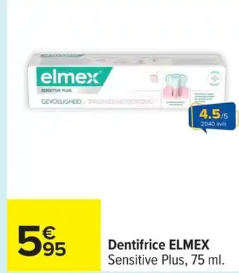 Carrefour ELMEX Dentifrice offre