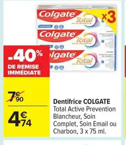 Carrefour COLGATE Dentifrice offre