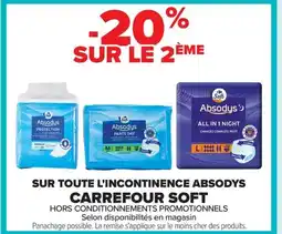 Carrefour CARREFOUR SOFT Sur toute l'incontinence absodys offre