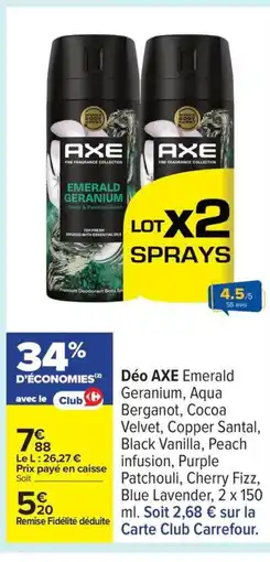 Carrefour AXE Déo offre