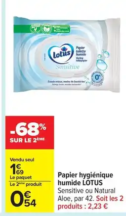 Carrefour LOTUS Papier hygiénique humide offre