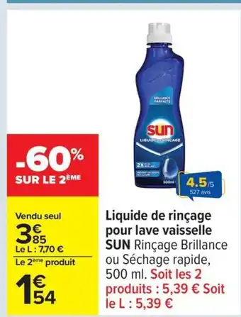 Carrefour SUN Liquide de rinçage pour lave vaissell offre