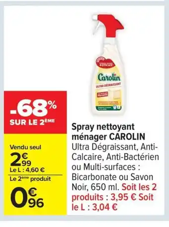 Carrefour CAROLIN Spray nettoyant ménager offre