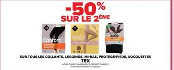 Carrefour TEX Sur tous les collants, leggings, mi-bas, protège-pieds, socquettes offre