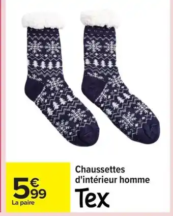 Carrefour TEX Chaussettes d'intérieur homme offre