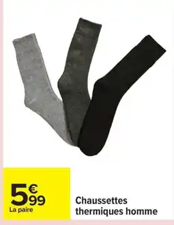 Carrefour Chaussettes thermiques homme offre