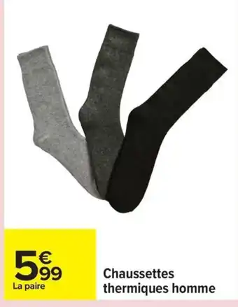 Carrefour Chaussettes thermiques homme offre
