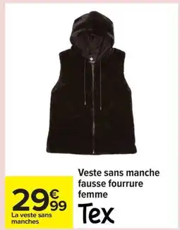 Carrefour TEX Veste sans manche fausse fourrure femme offre