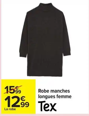 Carrefour TEX Robe manches longues femme offre