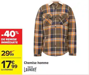 Carrefour TOKYO LAUNDRY Chemise homme offre