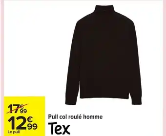 Carrefour TEX Pull col roulé homme offre