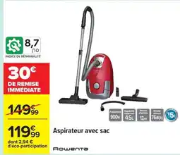 Carrefour ROWENTA Aspirateur avec sac offre