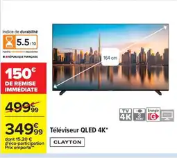 Carrefour CLAYTON éléviseur QLED 4K offre