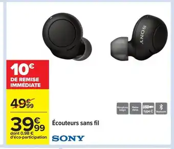 Carrefour SONY Écouteurs sans fil offre
