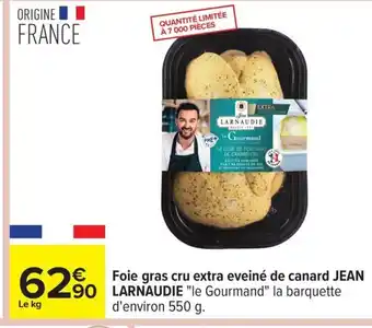 Carrefour LARNAUDIE Foie gras cru extra eveiné de canard offre