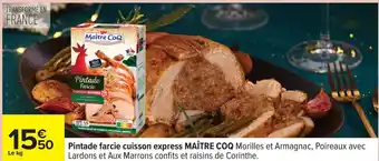 Carrefour MAITRE COQ Pintade farcie cuisson express offre