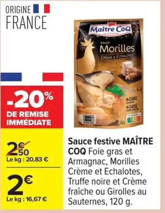 Carrefour MAITRE COQ Sauce festive offre