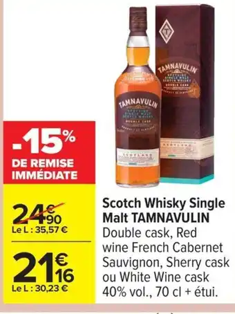 Carrefour TAMNAVULIN Scotch Whisky Single Malt offre