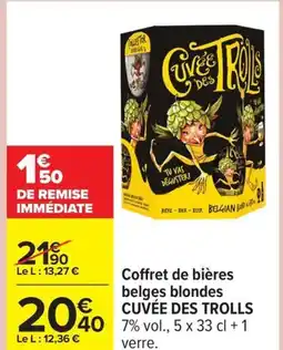 Carrefour CUVÉE DES TROLLS Coffret de bières belges blondes offre
