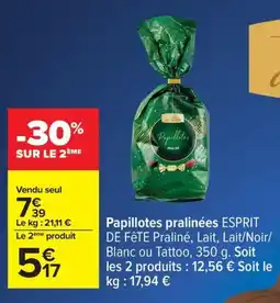Carrefour ESPRIT DE FêTE Papillotes pralinées offre