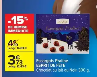 Carrefour ESPRIT DE FÊTE Escargots Praliné offre